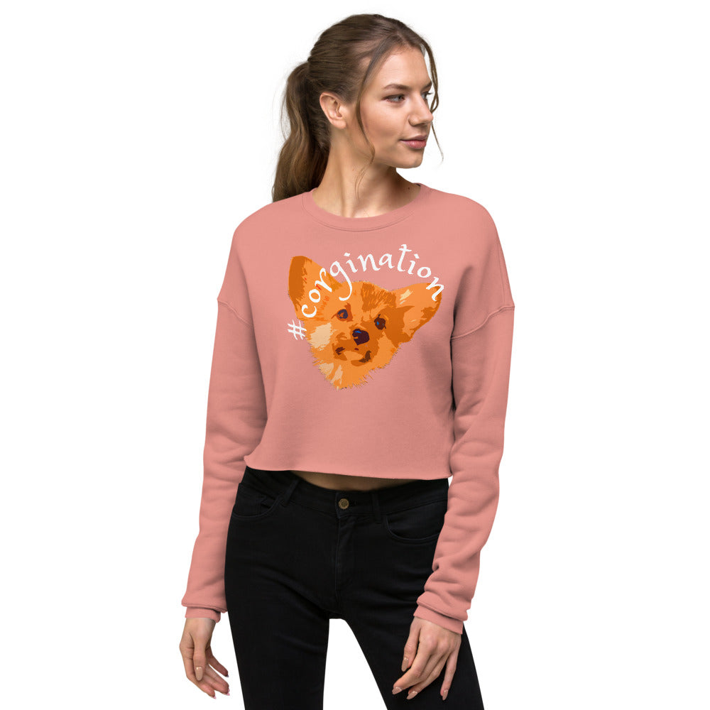 Gift for dog lovers. #corgination cropped sweatshirt for girls. Streetwear for women WickedYo.